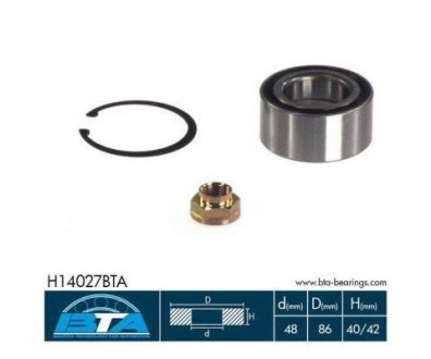 Підшипник колеса,комплект BTA H14027BTA