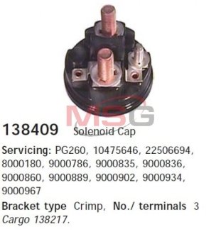 Крышка втягивающего реле CARGO 138409