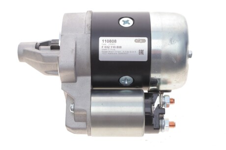 Стартер (12В, 0,85кВт, новий із заставою) KIA CARENS I, CLARUS, RETONA, RIO I, SEPHIA, SHUMA, SHUMA I, SHUMA II, SPORTAGE MAZDA 121 II, 323 C IV, 323 C V, 323 F IV, 323 F V 1.1-2.2 08.85-11.06 CARGO F 032 110 808