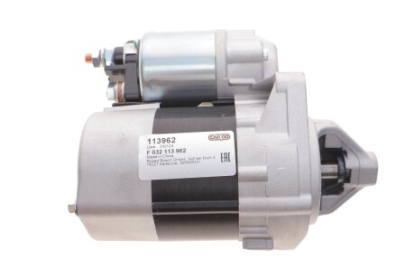 Стартер (12В, 0,9кВт, новий із заставою) ABARTH 500 / 595 / 695, 500C / 595C / 695C, GRANDE PUNTO ALFA ROMEO GIULIETTA/HATCHBACK, MITO FIAT 124 SPIDER, 500, 500 C, 500L, 500X 0.9-1.4LPG 09.99- CARGO F 032 113 962