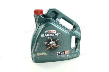 Масло ДВС 5W-40 Castrol MAGNATEC DIESEL DPF API SN/CF, ACEA C3, GM dexos2, 4л, синт. CASTROL 15C4AA