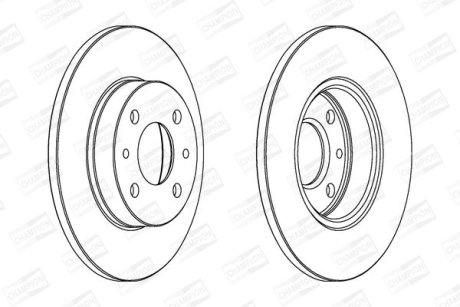 Диск гальмівний передній/задній (кратно 2) Fiat 500 (07-)/Ford Ka (08-16) CHAMPION 561380CH