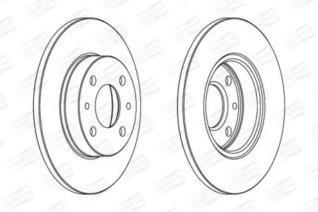 Диск тормозной передний/задний (кратно 2) Fiat 500 (07-)/Ford Ka (08-16) CHAMPION 561380CH