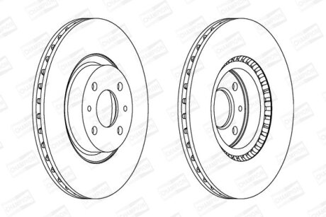 Диск тормозной передний (кртано 2) Fiat Doblo (01-), Bravo (I,II) CHA CHAMPION 561387CH