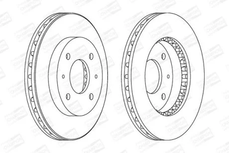 Диск тормозной передний (кратно 2) Volvo S40, V40/Mitsubishi Carisma, Galant, Lancer (98-) CHAMPION 561926CH