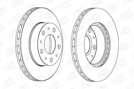 Диск гальмівний передній (кратно 2) Fiat Ducato (02-)/Peugeot Boxer (02-)/Citroen Jumper (02-)  CHAMPION 561969CH