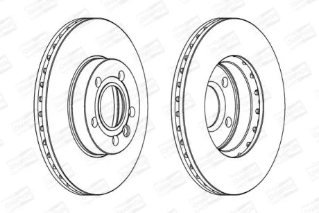 Диск тормозной передний (кратно 2) Ford Galaxy (95-)/VW Sharan (95-) CHAMPION 562043CH