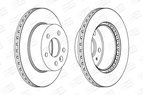 Диск тормозной передний (кртано 2) MB Vito (96-03) CHAMPION 562054CH