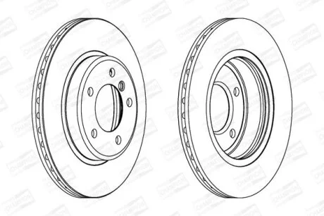 Гальмівний диск перед. BMW 3 (E46) 98-05 (300x22) компл. 2шт CHAMPION 562090CH