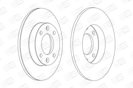 Диск гальмівний задній 2) Citroen Berlingo (96-11) CHAMPION 562130CH