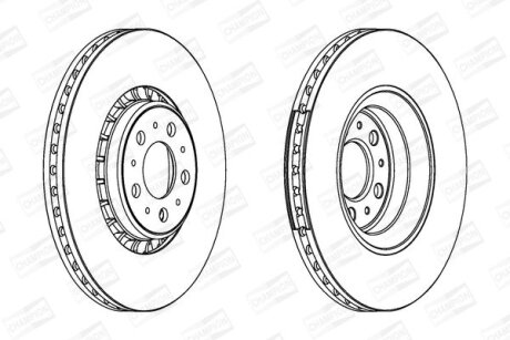 Диск гальмівний передній (кртано 2) Volvo XC90 I CHAMPION 562217CH1