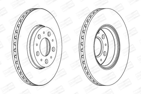 Гальмівний диск перед. S60/S70/S80/V70/XC70 (98-10) компл. 2шт CHAMPION 562244CH