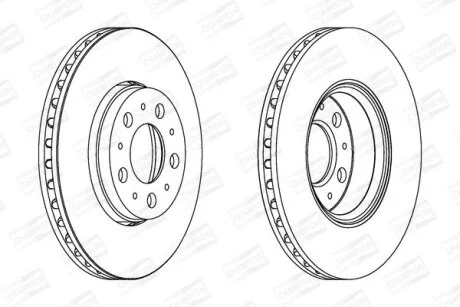 Гальмівний диск перед. S60/S70/S80/V70/XC70 (98-10) компл. 2шт CHAMPION 562244CH