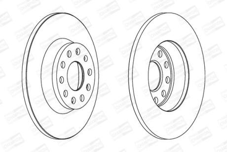 Диск тормозной задний (кратно 2) VW Passat B6, B7 (365) (06-14) CHAMPION 562258CH