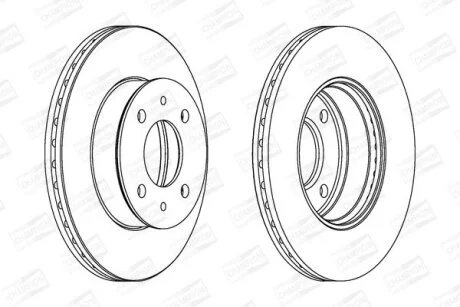 Гальмівний диск перед. Hyundai Accent II 00-05 (241x19) компл. 2шт CHAMPION 562273CH