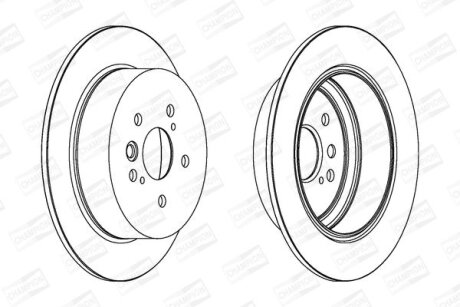 Диск тормозной задний (кратно 2) Toyota Rav 4 (I,II) CHAMPION 562288CH