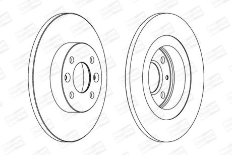 Диск тормозной передний (кратно 2) Renault Lodan I, II (07-) CHAMPION 562293CH