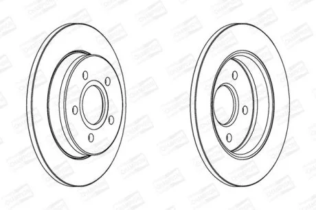Диск тормозной задний (кратно 2) Ford C-Max (07-10), Focus II (04-13)  CHAMPION 562361CH