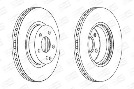 Гальмівний диск перед. MB E-Class (W211) 02-08 компл. 2шт CHAMPION 562386CH