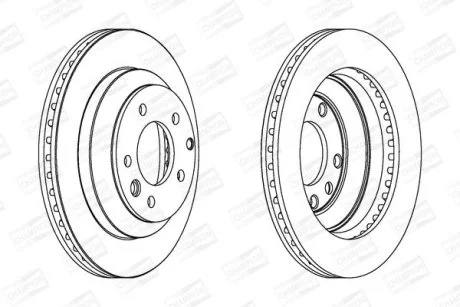 Диск тормозной задний (кратно 2) Audi Q7 (4Lb) (06-16)/Porsche Cayenne (92A) (10-)  CHAMPION 562393CH