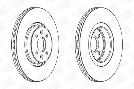Диск тормозной передний (кртано 2) Renault Grand Scenic II, Scenic II CHAMPION 562410CH