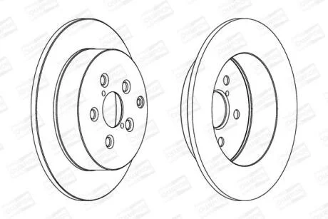 Диск тормозной задний (кратно 2) Toyota Avensis (T25) CHAMPION 562418CH