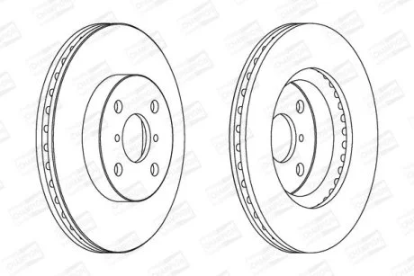 Диск тормозной передний (кратно 2) Toyota Yaris (10-) CHAMPION 562421CH
