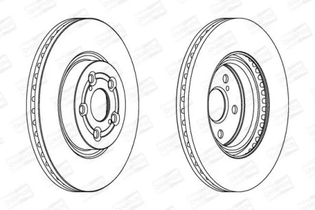Диск тормозной передний (кратно 2) Toyota Avensis (03-08) CHAMPION 562439CH