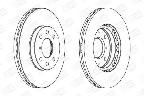 Гальмівний диск перед. AGILA B/SWIFT 05- компл. 2шт CHAMPION 562456CH