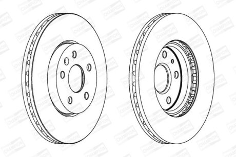 Гальмівний диск пер. Equinox/Malibu/Camaro/LaCrosse/GL8/950/Insignia 08- CHAMPION 562462CH-1