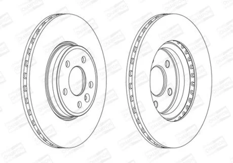 Диск гальмівний передній (кртано 2) Audi A4 (B8)  CHAMPION 562466CH