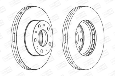 Диск гальмівний передній (кртано 2) Citroen Jumper II/ Fiat Ducato (06-) CHAMPION 562468CH