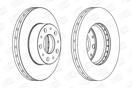 Диск гальмівний передній (кртано 2) Citroen Jumper II/ Fiat Ducato (06-)  CHAMPION 562468CH