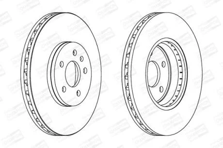 Диск гальмівний передній (кртано 2) Audi A4 (B8), Q5 (08-11)  CHAMPION 562511CH