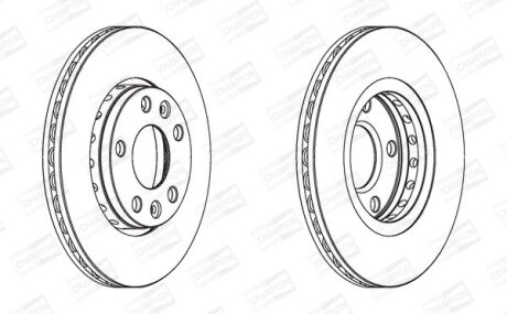 Диск тормозной передний (кртано 2) Renault Duster (11-), Fluence (10-), Megane (CHAMPION 562529CH