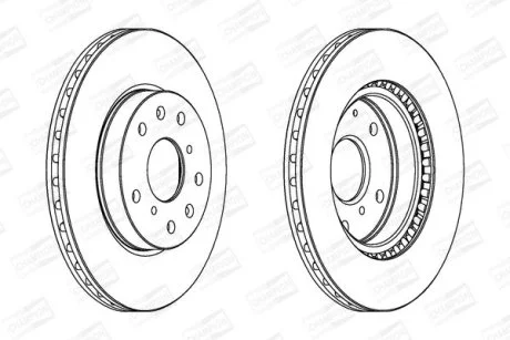 Диск тормозной передний (кратно 2) Fiat Sedici (06-14)/Suzuki SX4 (06-), Vitara (LY) (15-) CHAMPION 562534CH