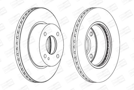 Диск тормозной передний (кртано 2) Ford Fiesta VI CHAMPION 562539CH