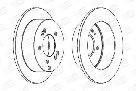 Диск тормозной задний (кратно 2) Hyundai Sonata V, Tucson (04-10)/ Kia Sportage CHAMPION 562552CH