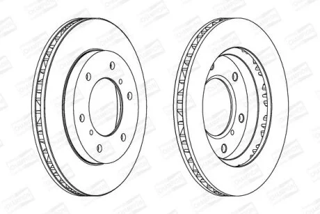 Диск тормозной передний (кртано 2) Mitsubishi Pajero (II,III,IV), Pajero Sport I CHAMPION 562572CH