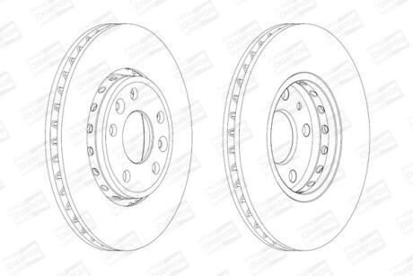 Диск тормозной передний (кртано 2) Renault Megane III, Scenic III, Fluence (10-) CHAMPION 562595CH