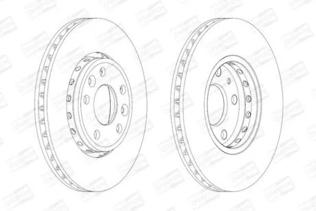 Диск тормозной передний (кртано 2) Renault Megane III, Scenic III, Fluence (10-) CHAMPION 562595CH