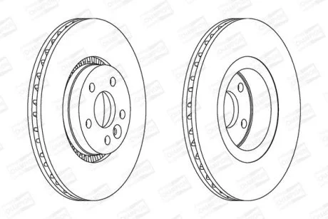 Диск тормозной передний (кратно 2) Volvo S80 (06-), V70 (06-), XC70 (07-) (562643CH-1) CHAMPION 562643CH1