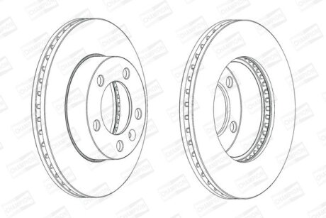Диск тормозной передний (кртано 2) Renault Master III/ Opel Movano B CHAMPION 562713CH1
