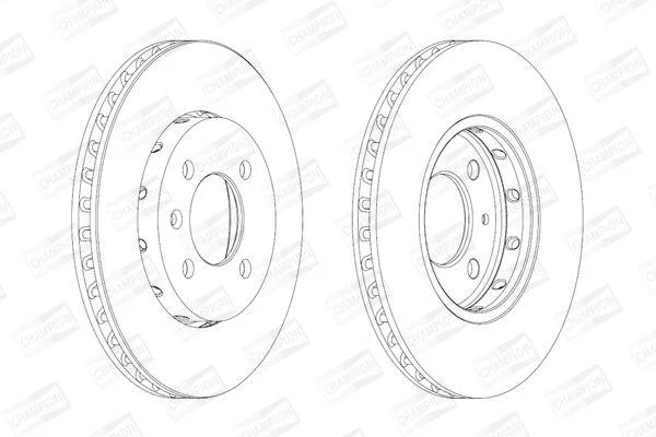 Гальмівний диск перед. Seat Mii/Skoda Citigo 11-19 компл. 2шт CHAMPION 562727CH (фото 1)