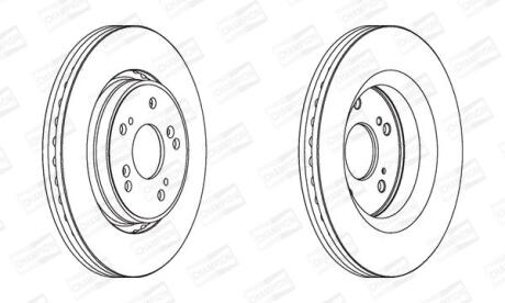 Диск тормозной передний (кртано 2) Honda CR-V (III,IV) CHAMPION 562746CH