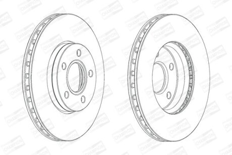 Диск гальмівний передній (кртано 2) Ford Focus III CHAMPION 562752CH