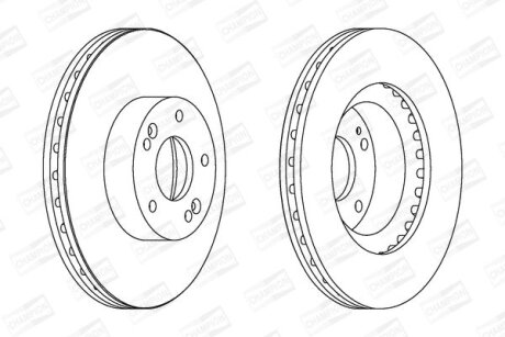Диск гальмівний передній (кртано 2) Hyundai Sonata V, Tucson (04-10)/ Kia Sportage (II,III) CHAMPION 562755CH