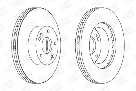 Диск гальмівний передній (кртано 2) Hyundai Sonata V, Tucson (04-10)/ Kia Sportage (II,III) CHAMPION 562755CH