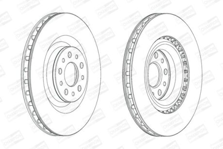 Диск тормозной передний (кртано 2) Fiat Doblo (10-)/ Opel Combo (12-) CHAMPION 562760CH