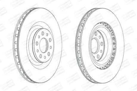 Диск гальмівний передній (кртано 2) Fiat Doblo (10-)/ Opel Combo (12-)  CHAMPION 562760CH